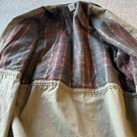 Carhartt Men’s XL Olive Green Blanket-Lined Jacket – Durable Workwear - Picture 4 of 10